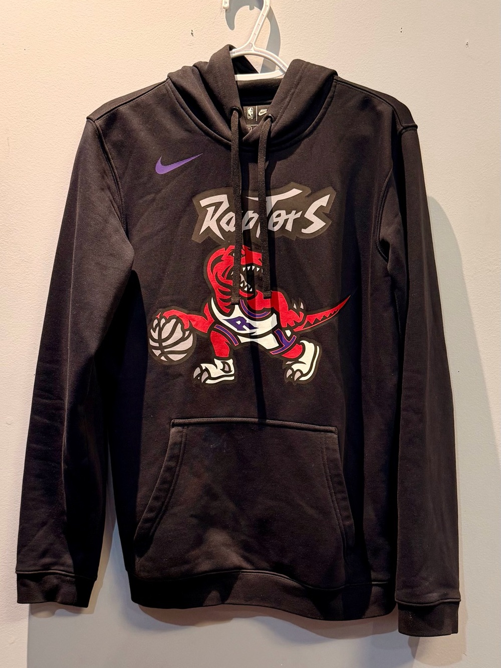 Nike Black Toronto Raptors Pullover Hoodie with Red & Purple Graphics